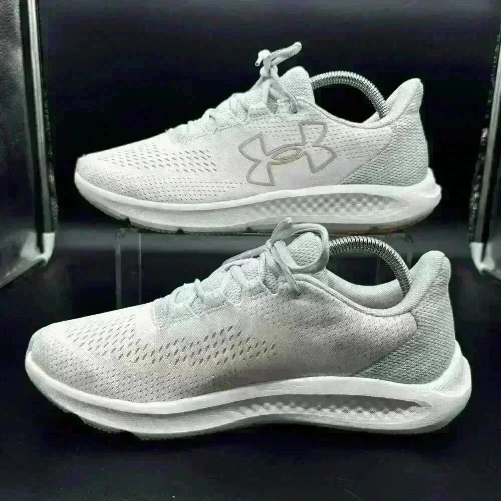 Under Armour Womens Charged Pursuit 3 Big Logo Shoes Pink/Gray Size 11 EUC CLEAN - Picture 2 of 7